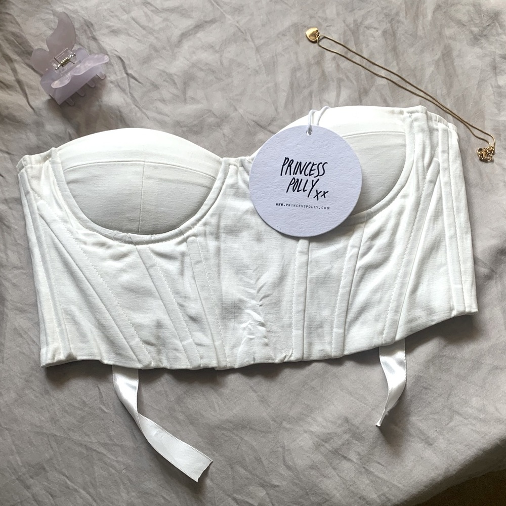 Size US 4 Princess Polly White Corset Top